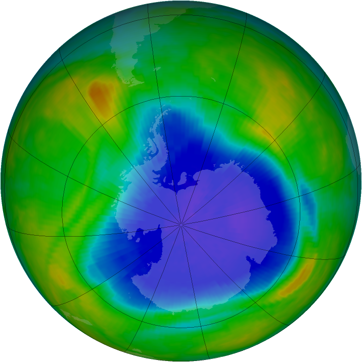 Antarctic ozone map for 29 September 1985